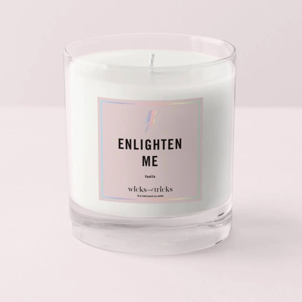 WICKS AND TRICKS Enlighten Me Vanilla Scented Candle